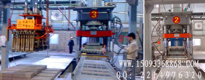 全自動(dòng)液壓磚機(jī)生產(chǎn)現(xiàn)場